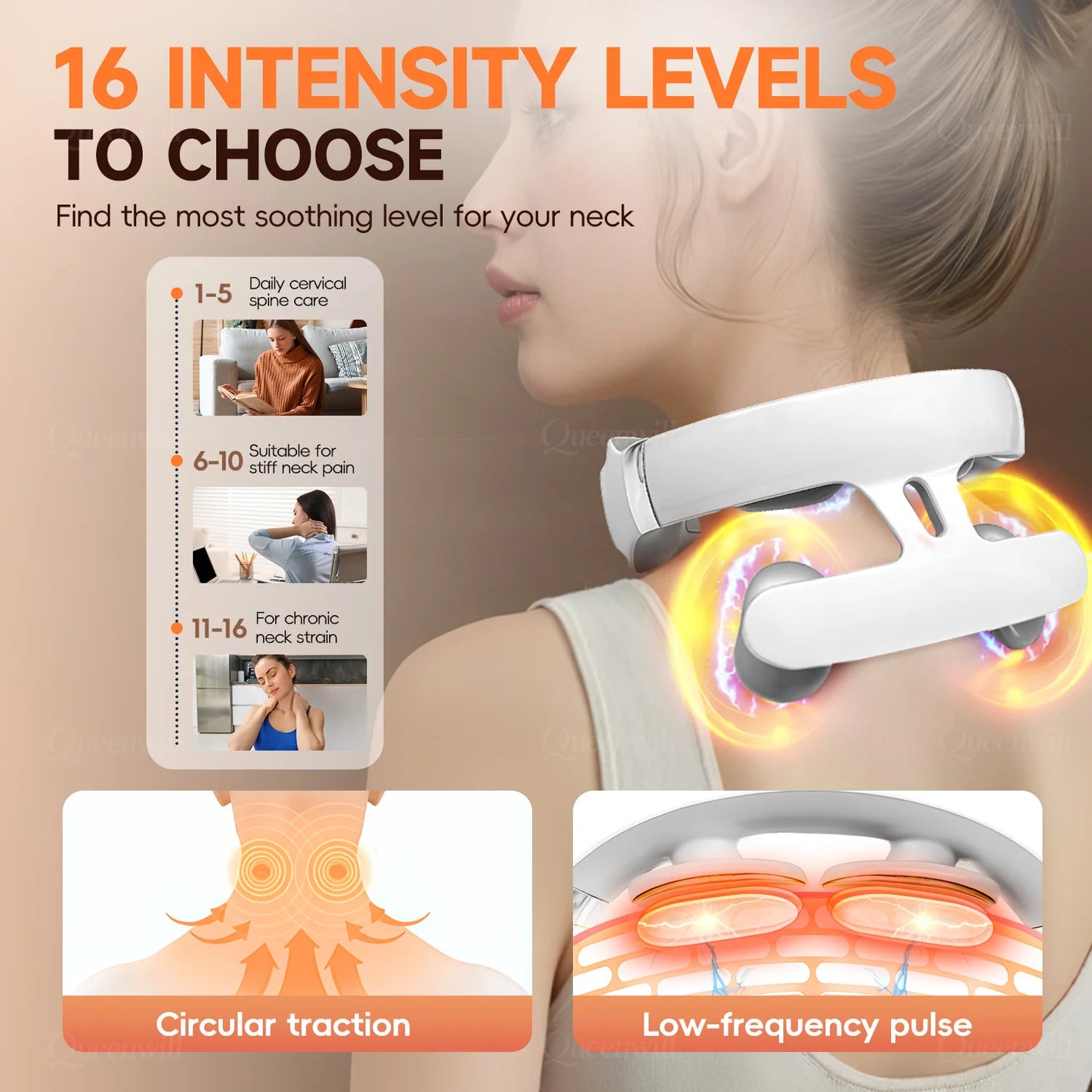 4D Electric Neck Massager With 4 Heads