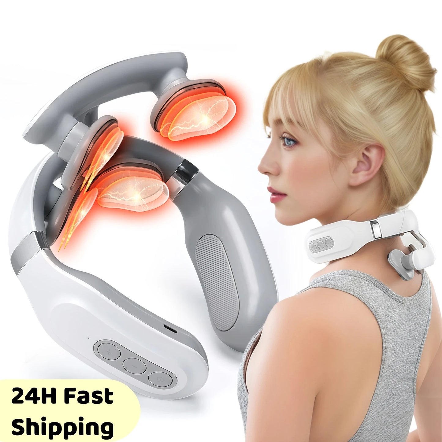 4D Electric Neck Massager With 4 Heads